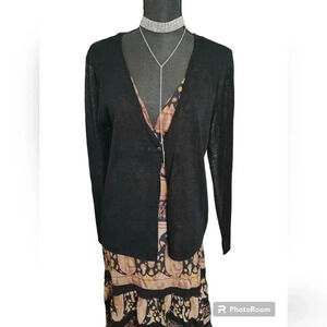 Eileen Fisher rayon black cardigan